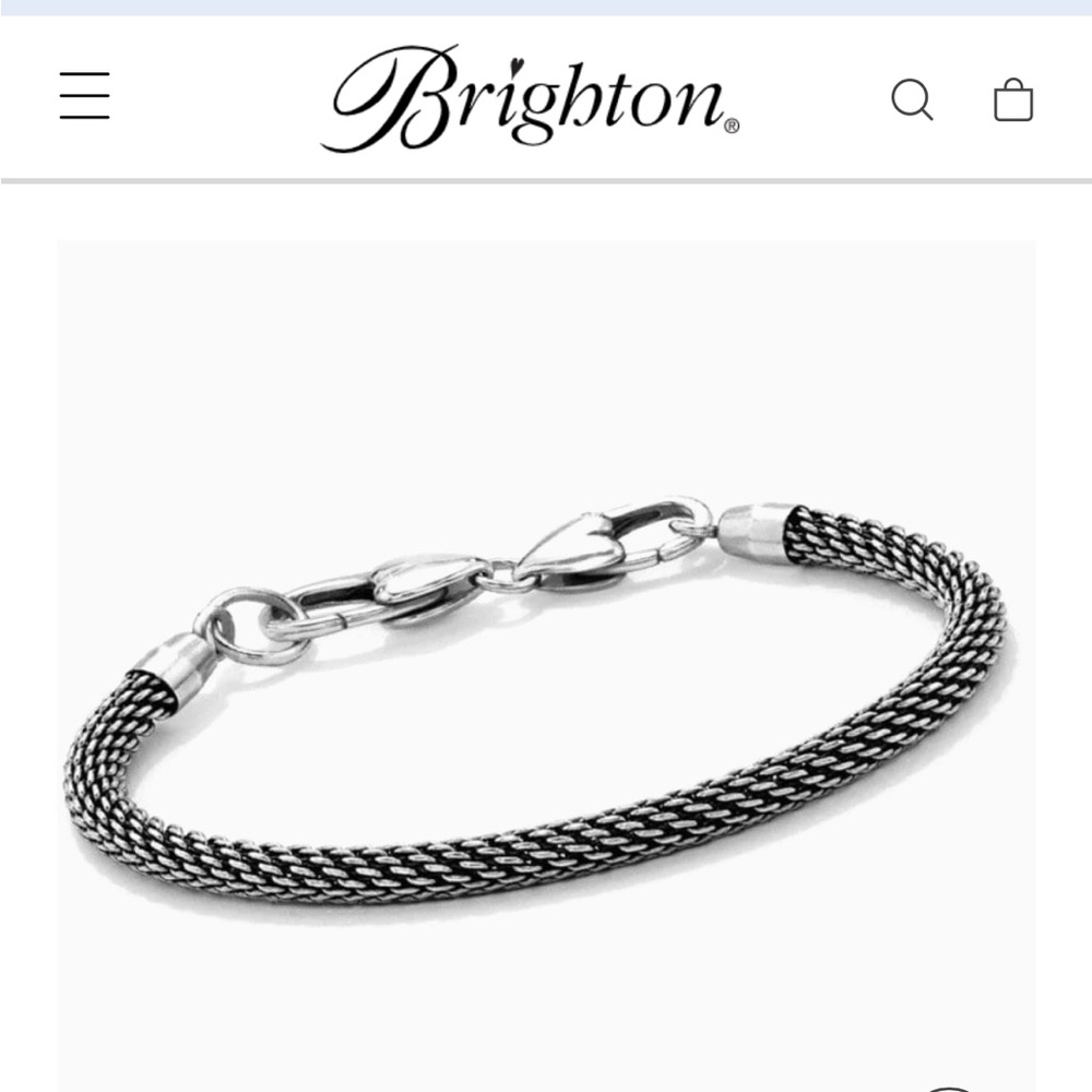 Brighton silver bracelet in       Heart-Shaped Black and White Tin